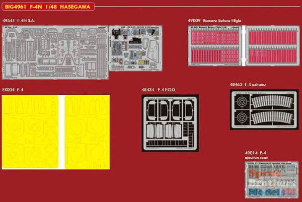 EDUBIG4961 1:48 Eduard BIG ED F-4N Phantom II Super Detail Set (HAS kit) #BIG4961