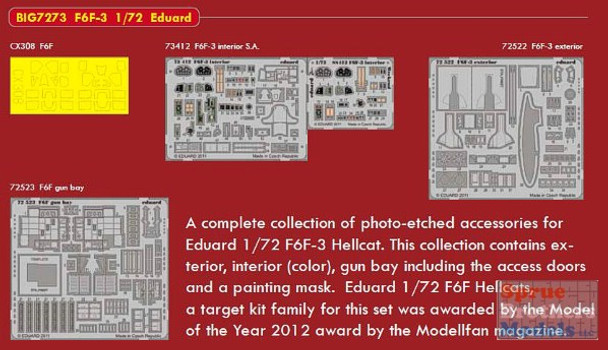 EDUBIG7273 1:72 Eduard BIG ED F6F-3 Hellcat Super Detail Set (EDU kit) #BIG7273