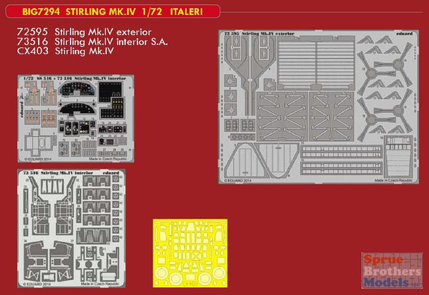 EDUBIG7294 1:72 Eduard BIG ED Stirling Mk.IV PE Super Set (ITA/HAS kit)