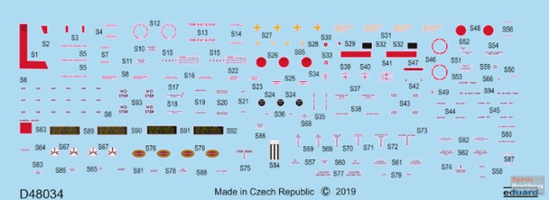 EDUD48034 1:48 Eduard Decals - P-51D Mustang Stencils