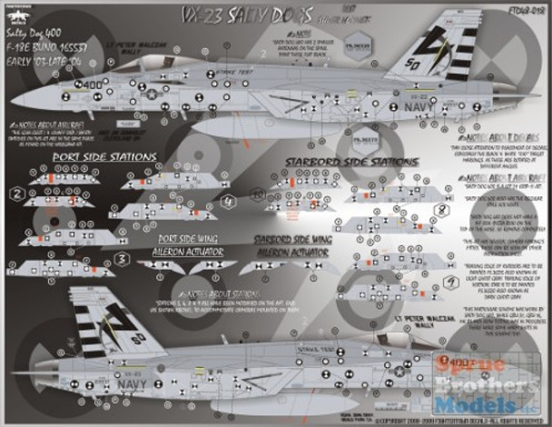 FTD48018 1:48 Fightertown Decals F-18E F-18F Super Hornet VX-23 Salty Dogs #48018