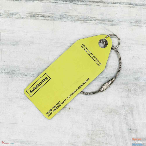 AVT058 AviationTag Airbus A340 (Lufthansa) Reg #D-AIHR White Original Aircraft Skin Keychain/Luggage Tag/Etc With Lost & Found Feature