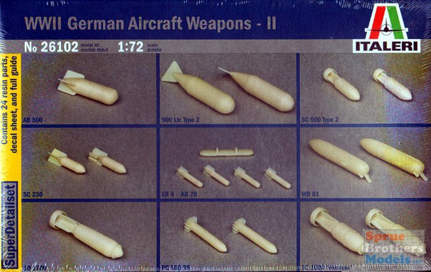 ITA26102 1:72 Italeri WWII German Aircraft Weapons - II