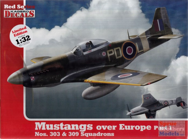 KAGKD32003 1:32 Kagero Decals Mustangs over Europe Part 1 Nos. 303 & 309 Squadrons
