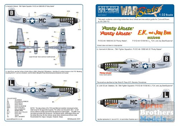 KSW132027 1:32 Kits-World Decals - P-51D Mustang Panty Waste & E.K. and JayBee #132027