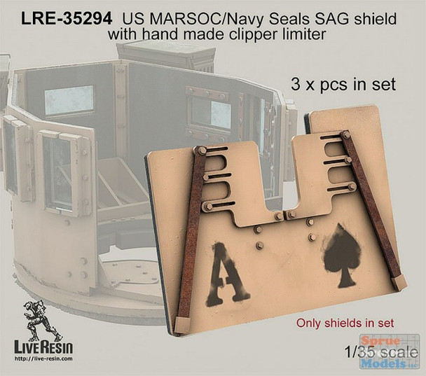 LVRLRE35294 1:35 LiveResin US MARSOC/Navy SEALS SAG Shield with Hand Made Clipper Limiter