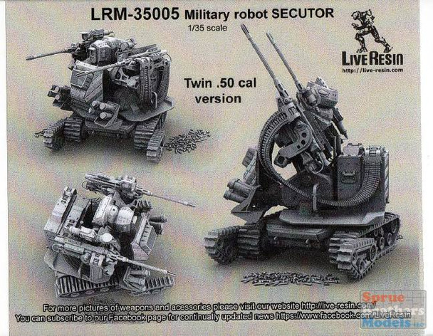 LVRLRM35005 1:35 LiveResin Military Robot SECUTOR Twin .50 Cal Version