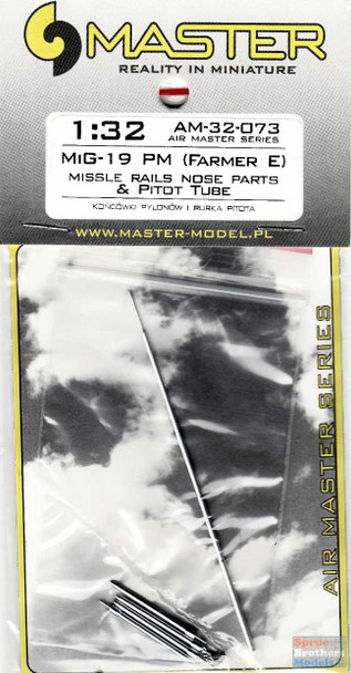 MASAM32073 1:32 Master Model MiG-19PM Farmer E Missile Rail Nose Parts & Pitot Tube