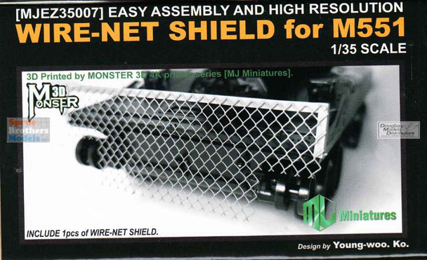 MJMEZ35007 1:35 MJ Miniatures M551 Sheridan Wire-Net Shield