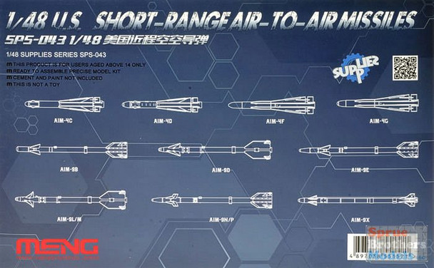 MNGSPS043 1:48 Meng US Short Range Air-to-Air Missile Set