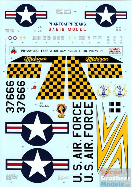 PPD32003 1:32 Phantom Phreaks Decals - F-4C Phantom II Michigan ANG (Grey Scheme)