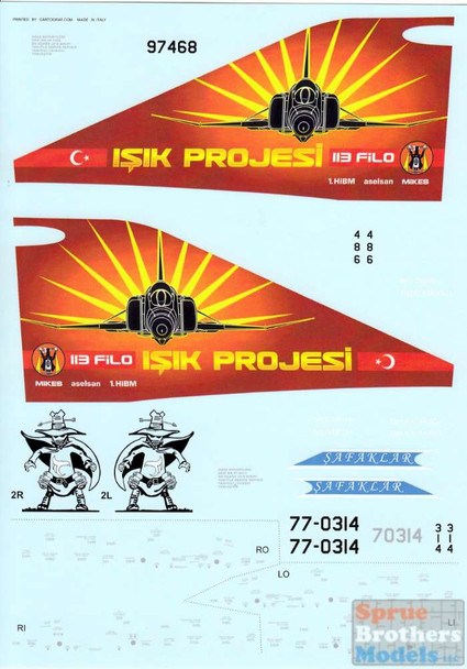 PPD32008 1:32 Phantom Phreaks Decals - RF-4E Phantom II Turkish Air Force Light Project & Dawn Squadron