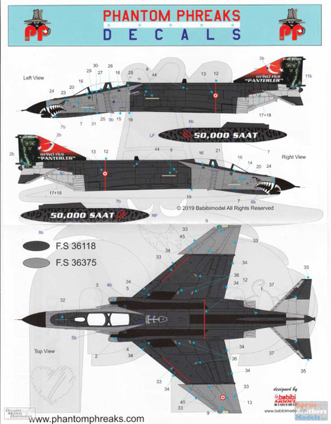 PPD72006 1:72 Phantom Phreaks Decals - F-4E Phantom II Turkish Air Force Panther Squadron 50000 Hours In Service