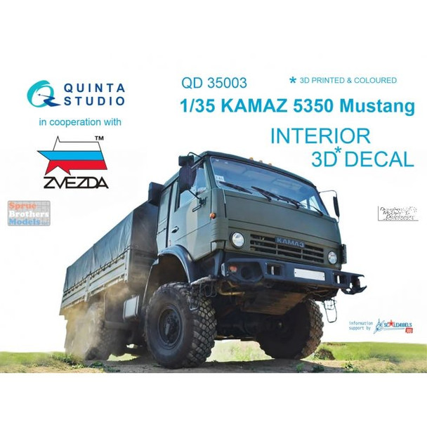 QTSQD35003 1:35 Quinta Studio Interior 3D Decal - KAMAZ 5350 Mustang Truck (ZVE kit)