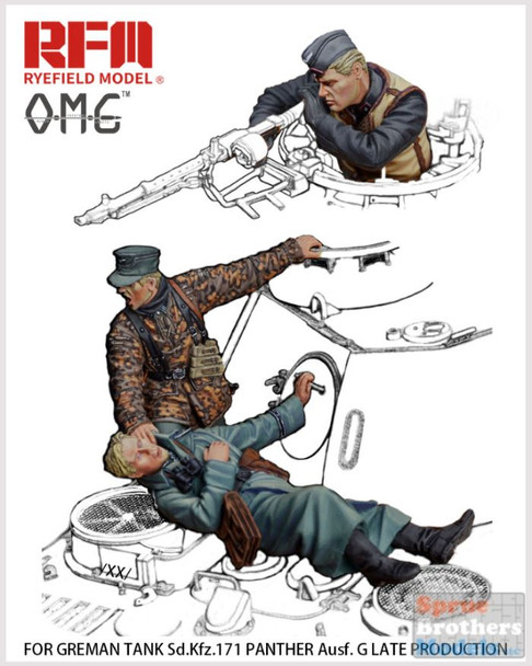 RFMOM35001 1:35 Rye Field Model Figure Set - 'Injured' for Panther G Late (3 figure set)
