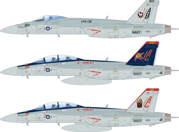 SBD48002 1:48 SB Decals F-18F F-18E Super Hornet VFA-11 Red