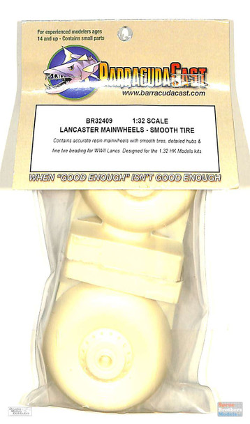 BARBR32409 1:32 BarracudaCast Lancaster Main Wheels (Smooth Tire) (HKM kit)