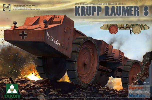 TAK02053 1:35 Takom Krupp Raumer S WW2 German Super Heavy Mine Clearing Vehicle