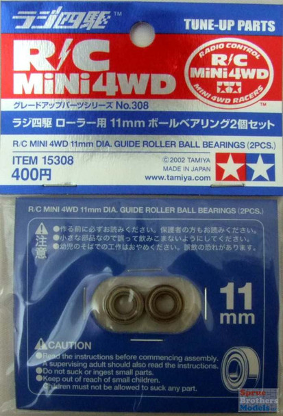 TAM15308 Tamiya RC Mini4WD Tune Up Parts - RC Mini 4WD 11mm Diameter Guide Roller Ball Bearings (2pcs)