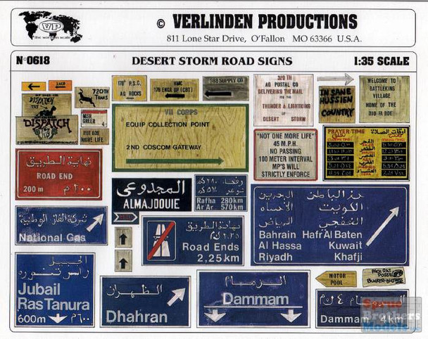 VER0618 1:35 Verlinden Desert Storm Road Signs