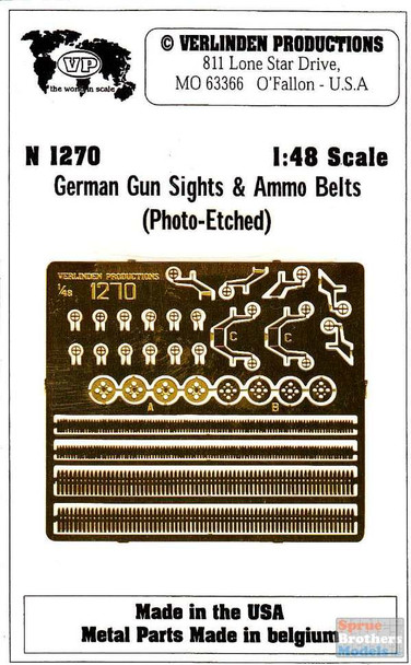 VER1270 1:48 Verlinden Photo-Etch German Gun Sights & Ammo Belts