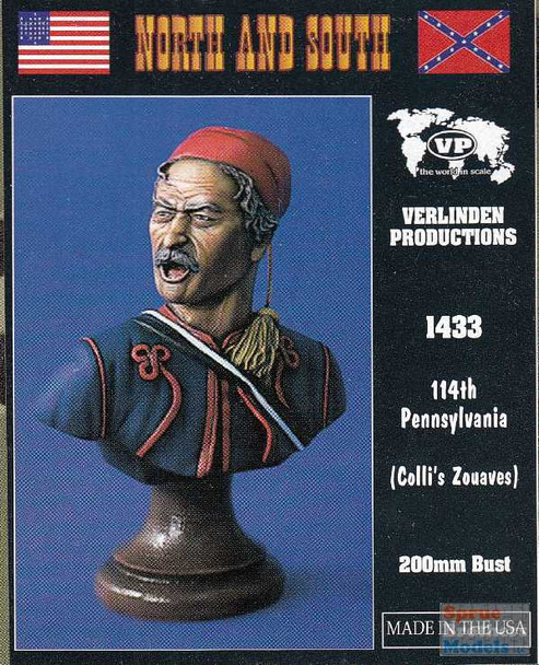 VER1433 200mm Verlinden North and South Bust - 114th Pennsylvania (Colli's Zouaves)