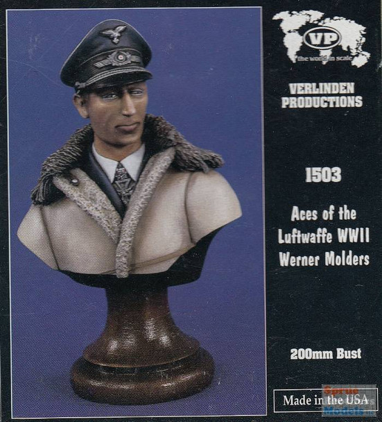 VER1503 200mm Verlinden Bust - Aces of the Luftwaffe WW2 Werner Molders