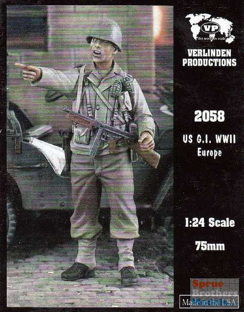 VER2058 1:24 / 75mm Verlinden Figure - US GI WW2 Europe