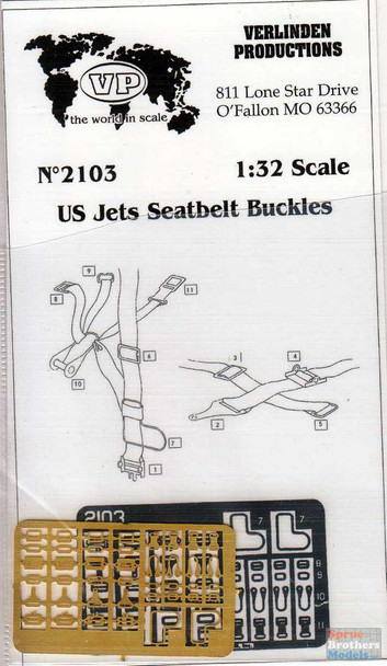 VER2103 1:32 Verlinden US Jets Seatbelt Buckles