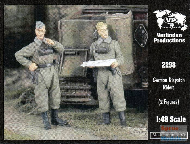 VER2298 1:48 Verlinden Figure Set - German Dispatch Riders (2 figures)