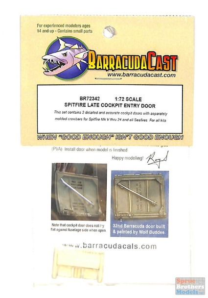 BARBR72342 1:72 BarracudaCast Spitfire Late Cockpit Entry Door