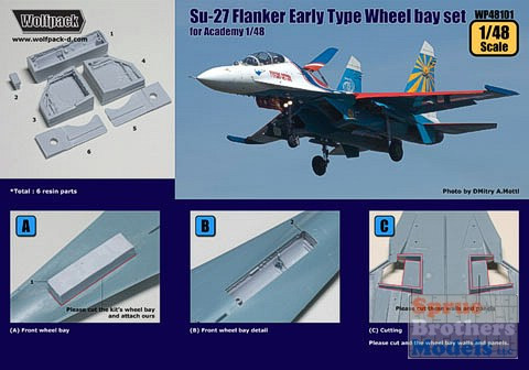 WPD48101 1:48 Wolfpack Su-27 Flanker Early Wheel Bay Set (ACA kit