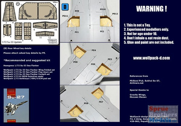 WPD72046 1:72 Wolfpack Su-33 Sea Flanker Wheel Bay Set  (HAS kit) #72046