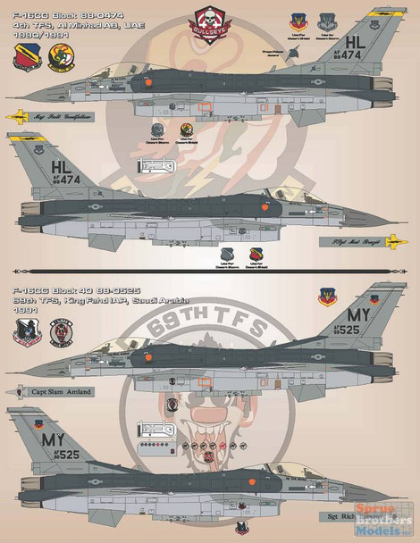 BMA48004 1:48 Bullseye Model Aviation Decals - F-16C Falcon 'Desert Storm Vipers' 388TFW Al Minhad AB