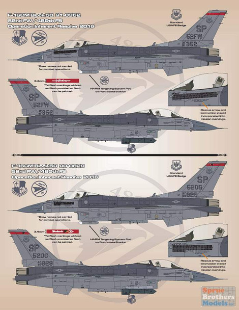 BMA48005 1:48 Bullseye Model Aviation Decals - F-16M Falcon / Viper 'Warheads on Foreheads'