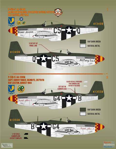 BMA48010 1:48 Bullseye Model Aviation Decals - P-51D Mustang Yoxford Boys #2