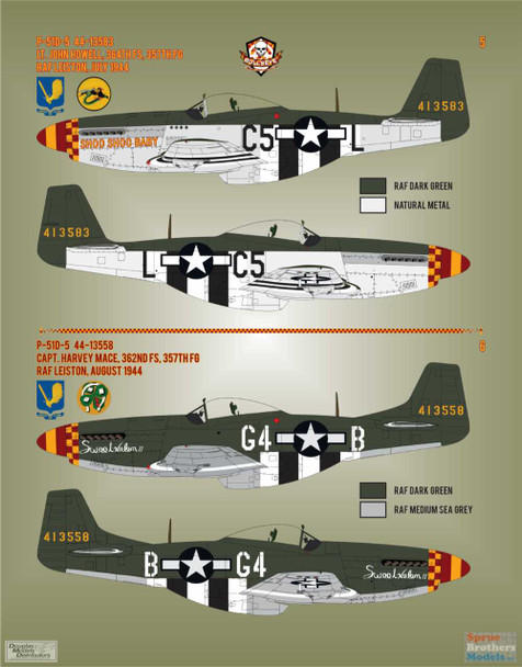 BMA48011 1:48 Bullseye Model Aviation Decals - P-51D Mustang