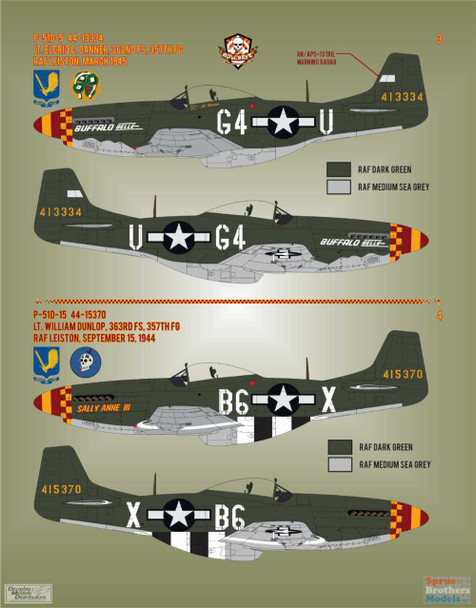 BMA48012 1:48 Bullseye Model Aviation Decals - P-51D Mustang Yoxford Boys #4