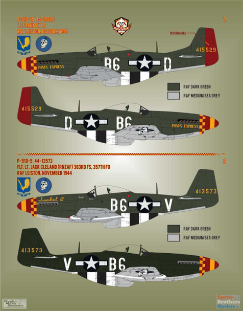 BMA48012 1:48 Bullseye Model Aviation Decals - P-51D Mustang Yoxford Boys #4