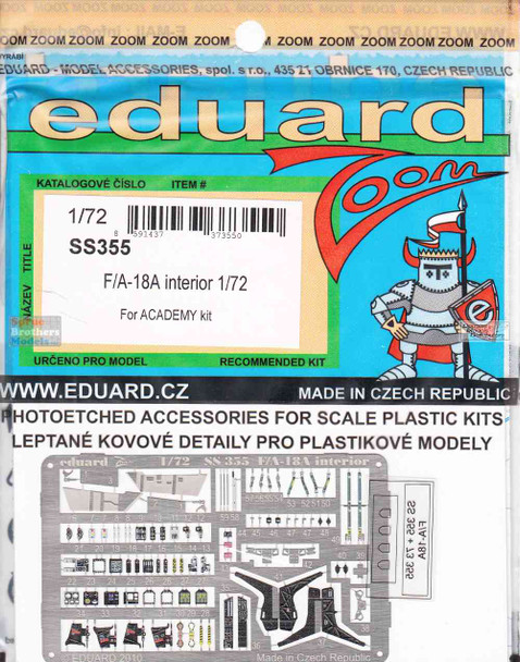 EDUSS355 1:72 Eduard Color Zoom PE - F-18A Hornet (ACA kit)