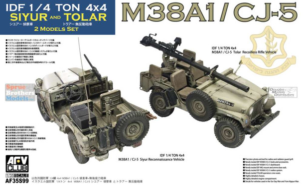 AFV35S99 1:35 AFV Club IDF 1/4-Ton 4x4 M38A1/CJ-5 Siyur and Tolar Vehicles (2 models)