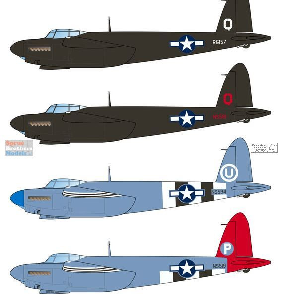CARCD48183 1:48 Caracal Models Decals - USAAF Mosquito - Sprue