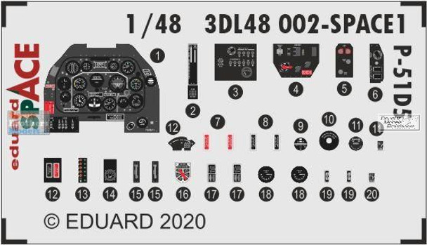 EDU3DL48002 1:48 Eduard SPACE - P-51D-5 Mustang (EDU kit)