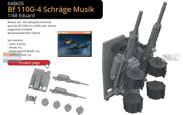 EDU648605 1:48 Eduard Brassin Bf110G-4 Schrage Musik (EDU kit)
