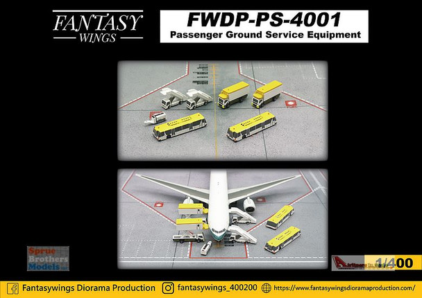 FTWPS4001 1:400 Fantasy Wings Passenger Ground Service Equipment Set (pre-painted/pre-built)
