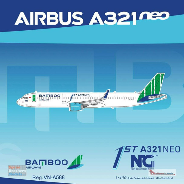 NGM13026 1:400 NG Model Bamboo Airways Airbus A321neo Reg #VN-A588 '1st A321neo' (pre-painted/pre-built)