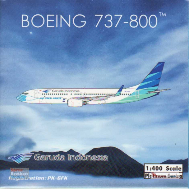 PHX11659 1:400 Phoenix Model Garuda Indonesia B737-800(W) Reg #PK-GFK 'Ayo Pakai Masker' (pre-painted/pre-built)