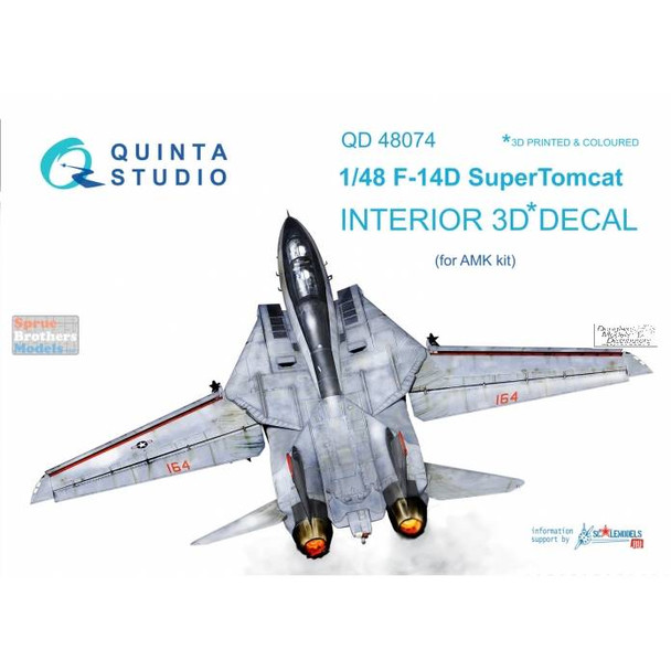 QTSQD48074 1:48 Quinta Studio Interior 3D Decal - F-14D Tomcat (AMK kit)