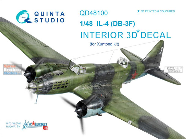 QTSQD48100 1:48 Quinta Studio Interior 3D Decal - IL-4 (DB-3F) (XTM kit)