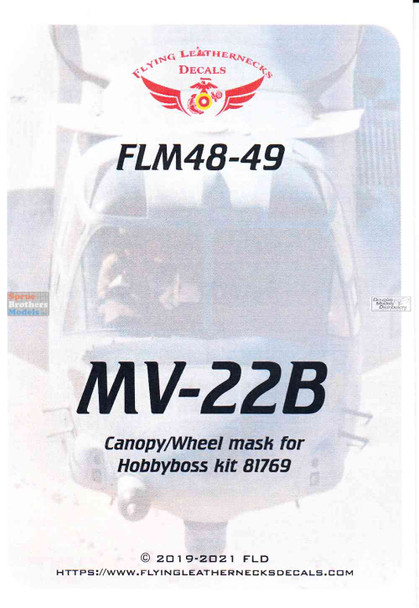 ORDFLM48049 1:48 Flying Leathernecks MV-22B Osprey Canopy and Wheel Mask Set (HBS kit)